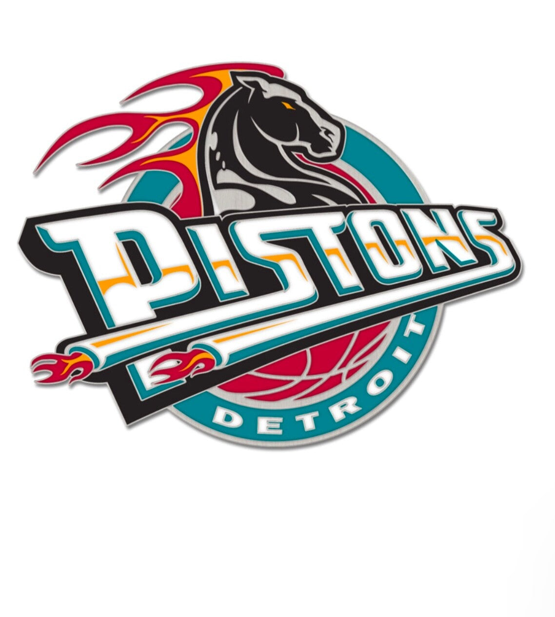 NBA Detroit Pistons Logo Pin Teal