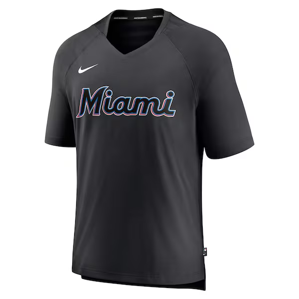 Miami Marlins Nike MLB Authentic Collection V-Neck Batting Practice Large