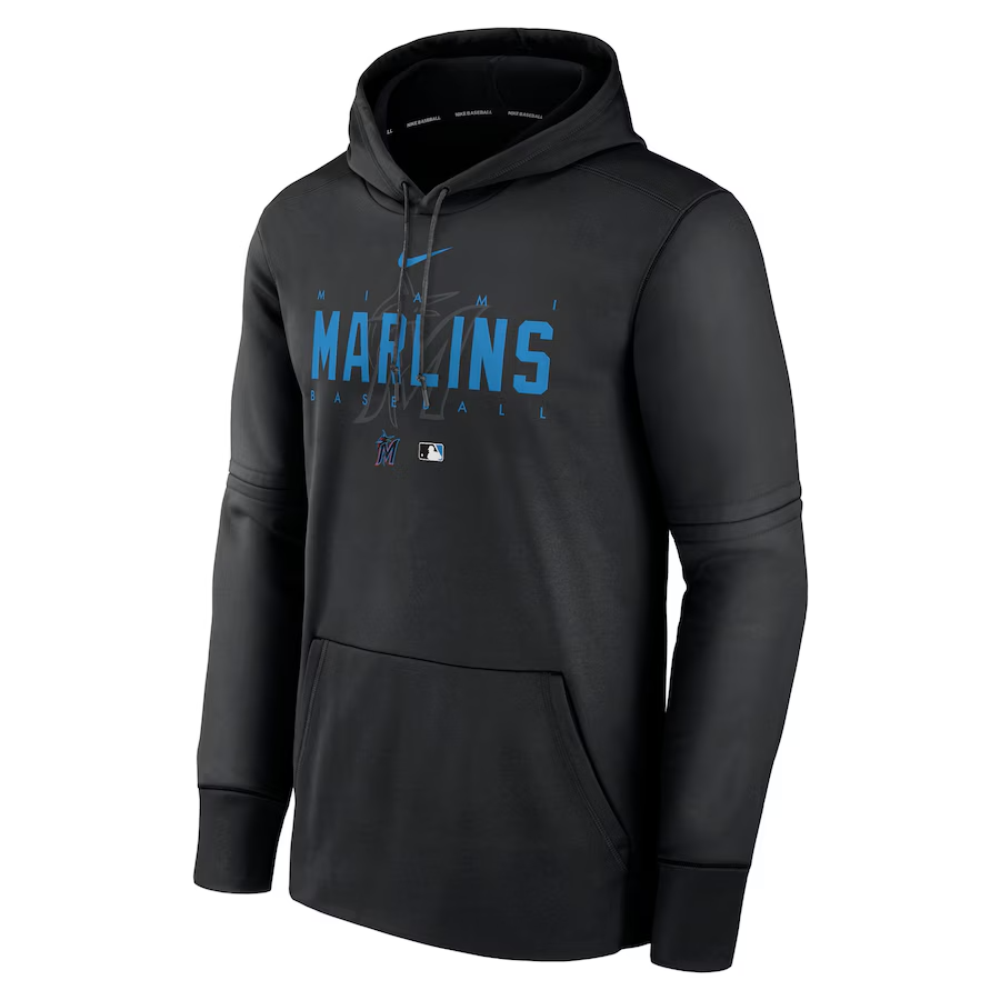 Miami Marlins Mens Nike MLB Authentic Collection Pullover Hoodie Large