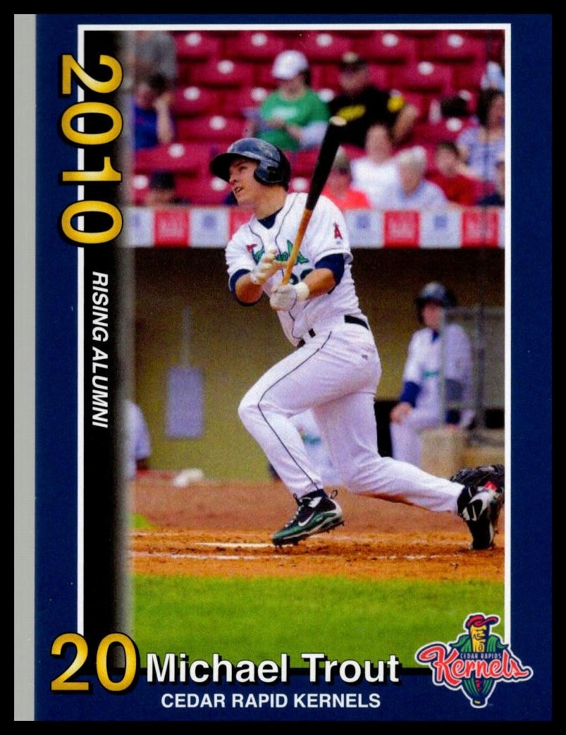 2010 Cedar Rapids Kernels Rising Alumni #1 Mike Trout RC Rookie