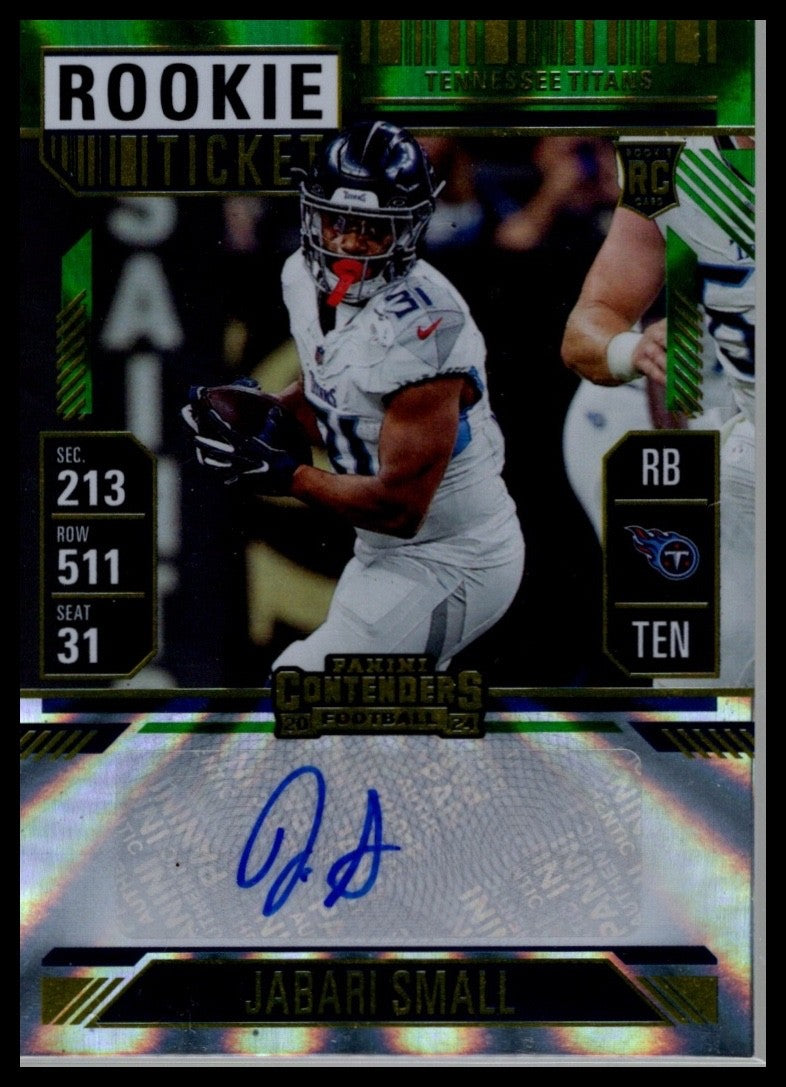 2024 Contenders Optic - Jabari Small - Green Rookie Ticket Auto - RC #201