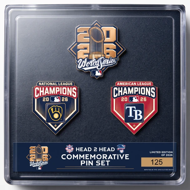 2026 World Series Dueling Collector Pin Set Milwaukee Brewers vs Tampa Bay Rays
