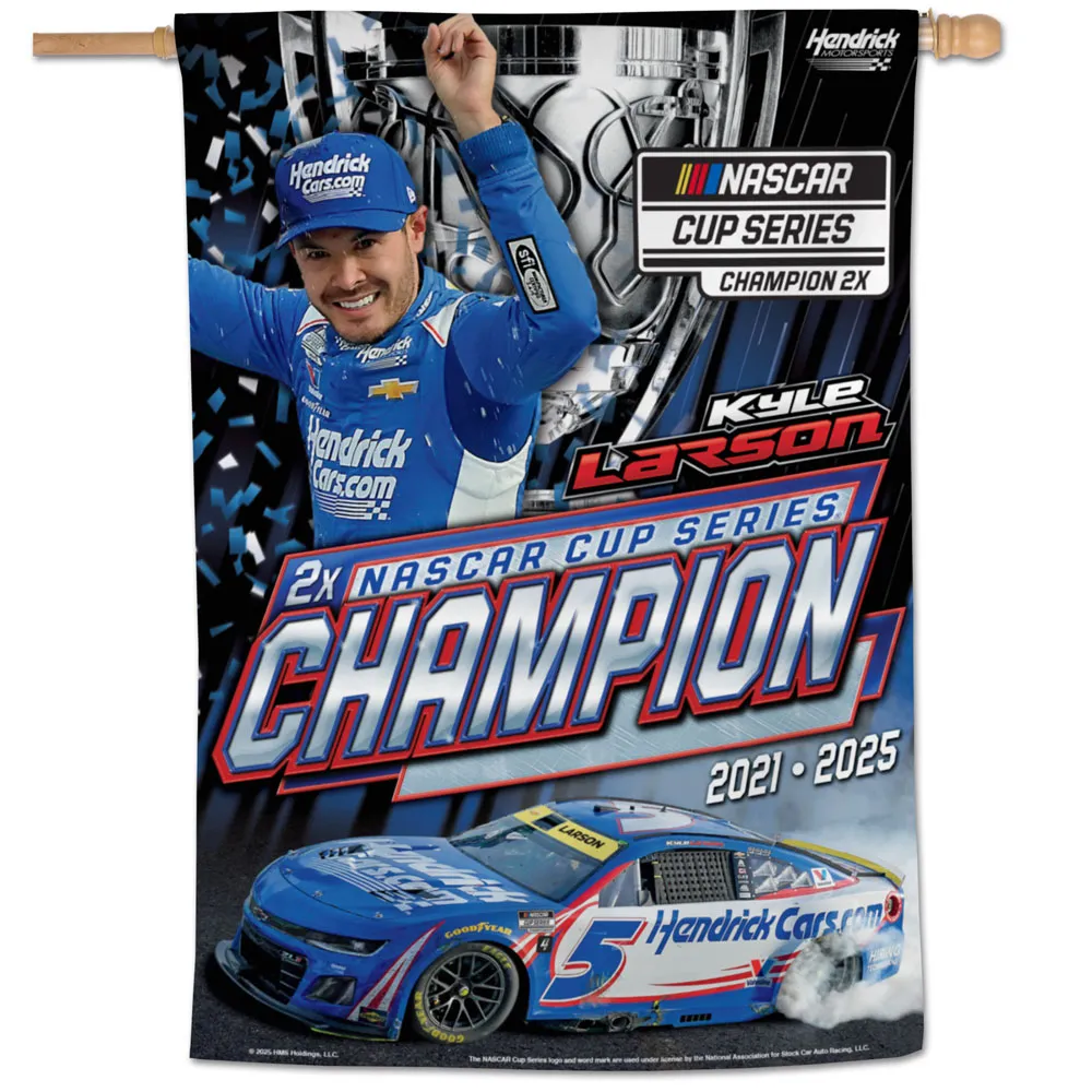 2025 NASCAR CUP CHAMPION KYLE LARSON BANNER HENDRICK MOTORS