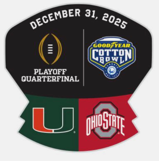 2025 2026 CFP Quarterfinals Cotton Bowl Dueling Pin Miami Ohio State 12/31/25
