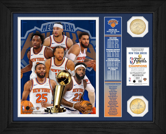 2026 NBA Finals Champions New York Knicks 13” x 16” Framed Coin Photo Trophy
