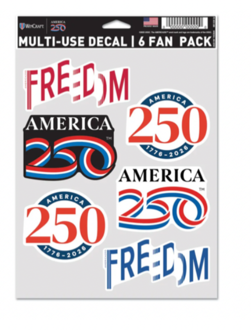 America 250 Anniversary United States 1776 2026 JULY 4TH USA Decal Set