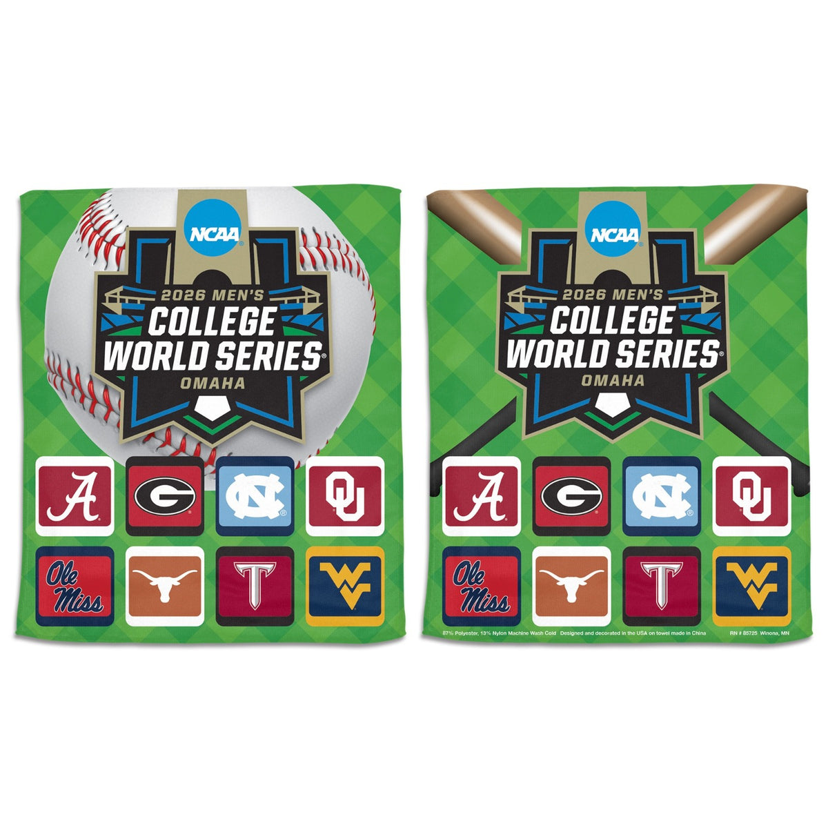 2026 NCAA Mens College Baseball World Series Cooling Towel CWS Omaha UNC Georgia