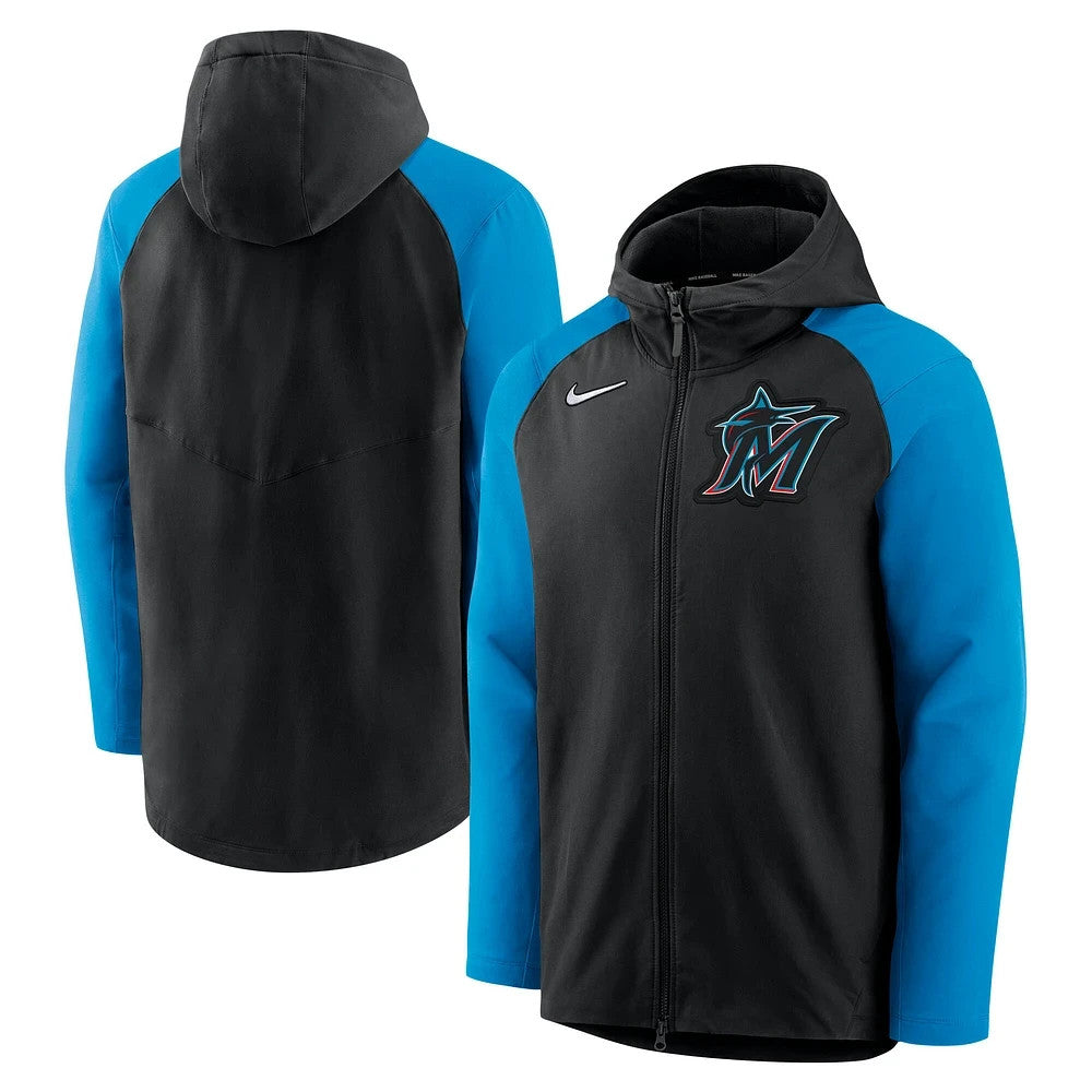 Nike Authentic Collection Raglan Hoodie Miami Marlins Jacket Large