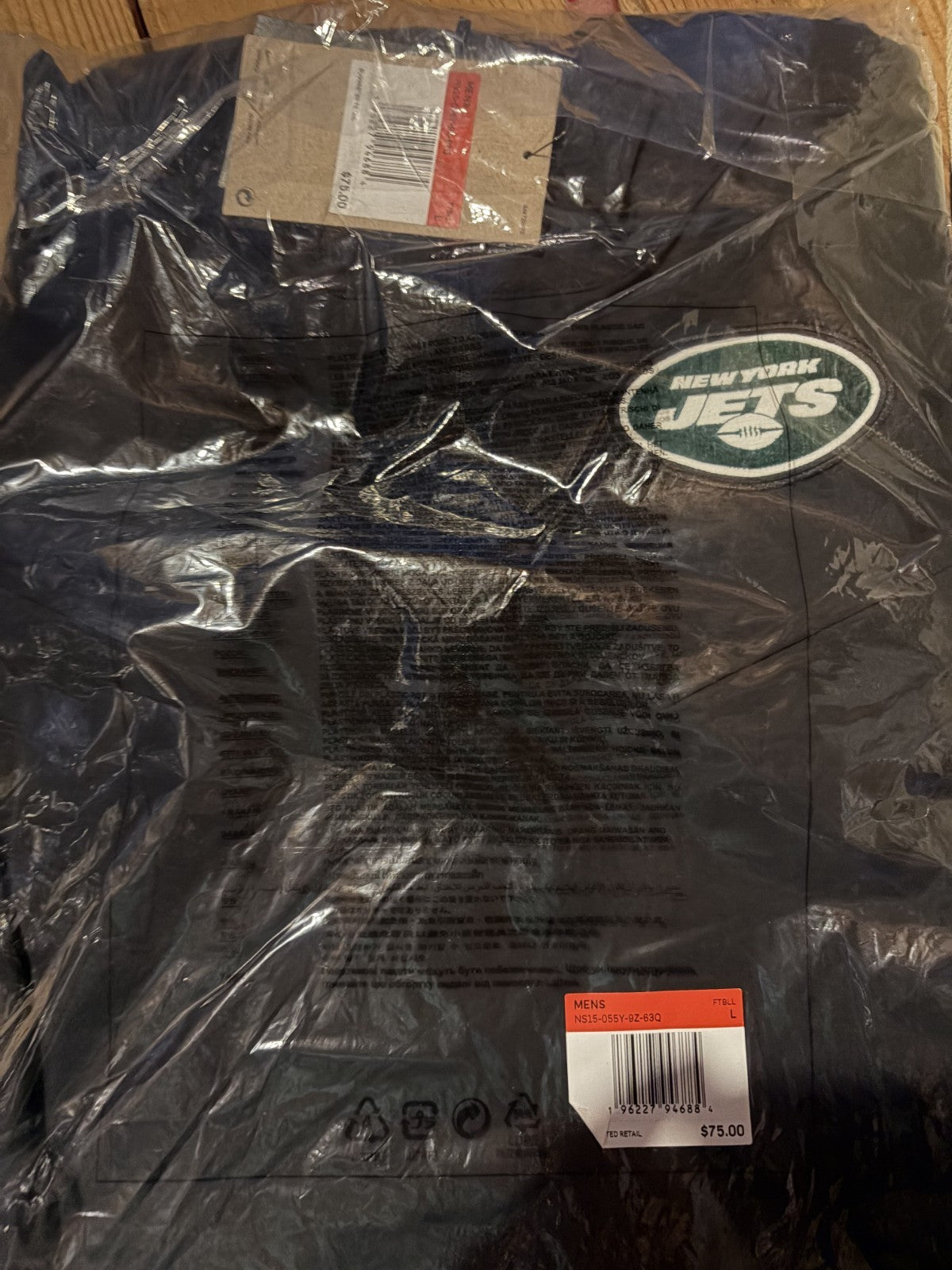Nike New York Jets Sideline Coach Short Sleeve Half-Zip Hoodie Large