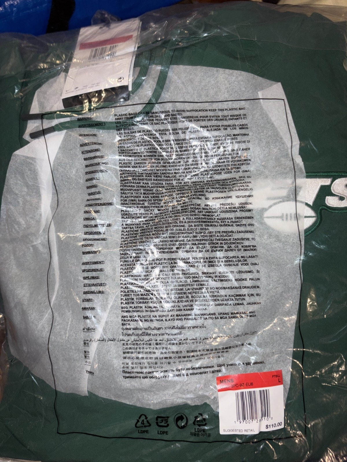 Nike New York Jets Sideline Hoodie Pullover Sweatshirt Jacket