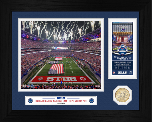 2026 Buffalo Bills Highmark Stadium First Game 9/17/26 Framed Photo Coin 13x16 I