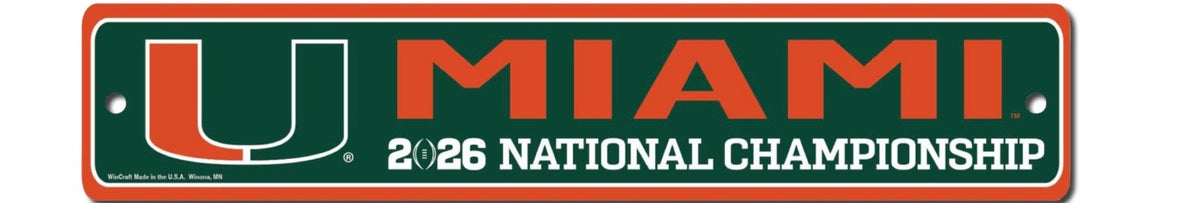 2025 2026 CFP National Championship Miami Hurricanes Street Sign 3.75x19