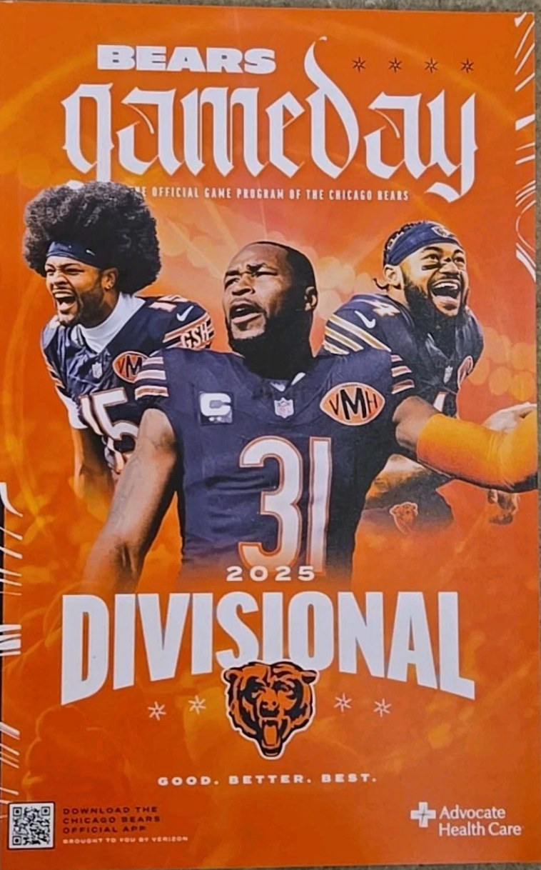2026 NFL Playoffs Divisional 1/18/26 Game Day Program Chicago Bears vs LA Rams