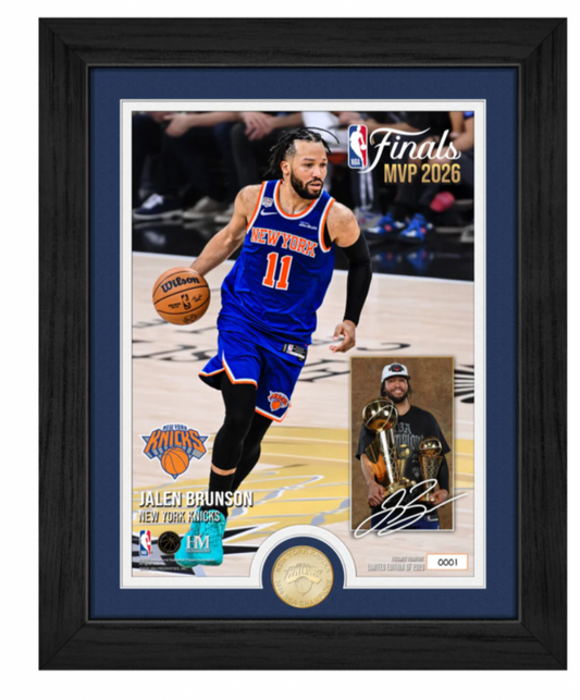 2026 NBA New York Knicks NBA Finals Champions Jalen Brunson MVP Framed 13x16 Coi