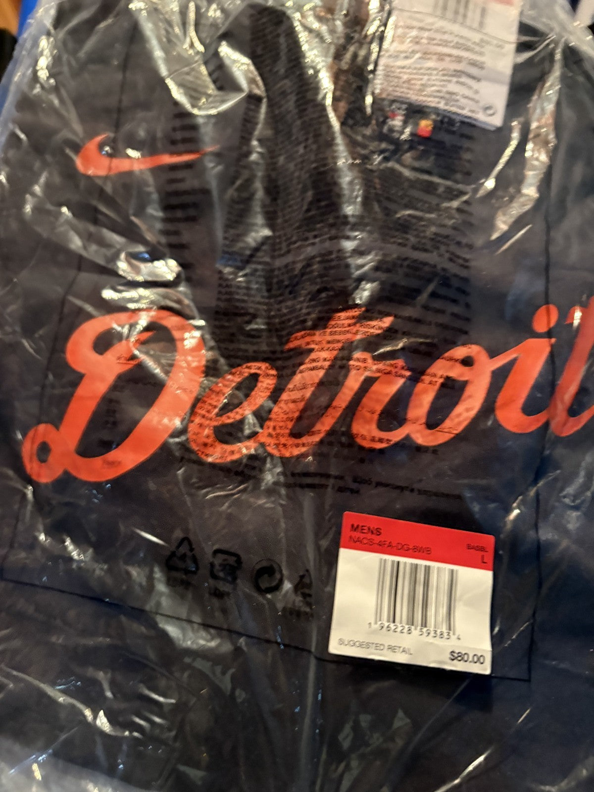 Detroit Tigers Nike Authentic Collection V-Neck Batting Practice Large