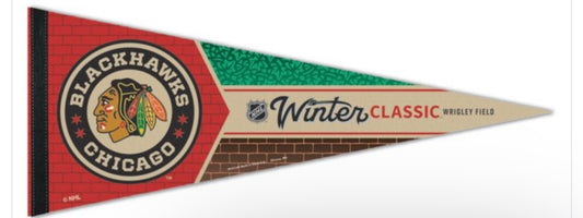 2025 Winter Classic Pennant Chicago Blackhawks St Louis Blues Wrigley Field