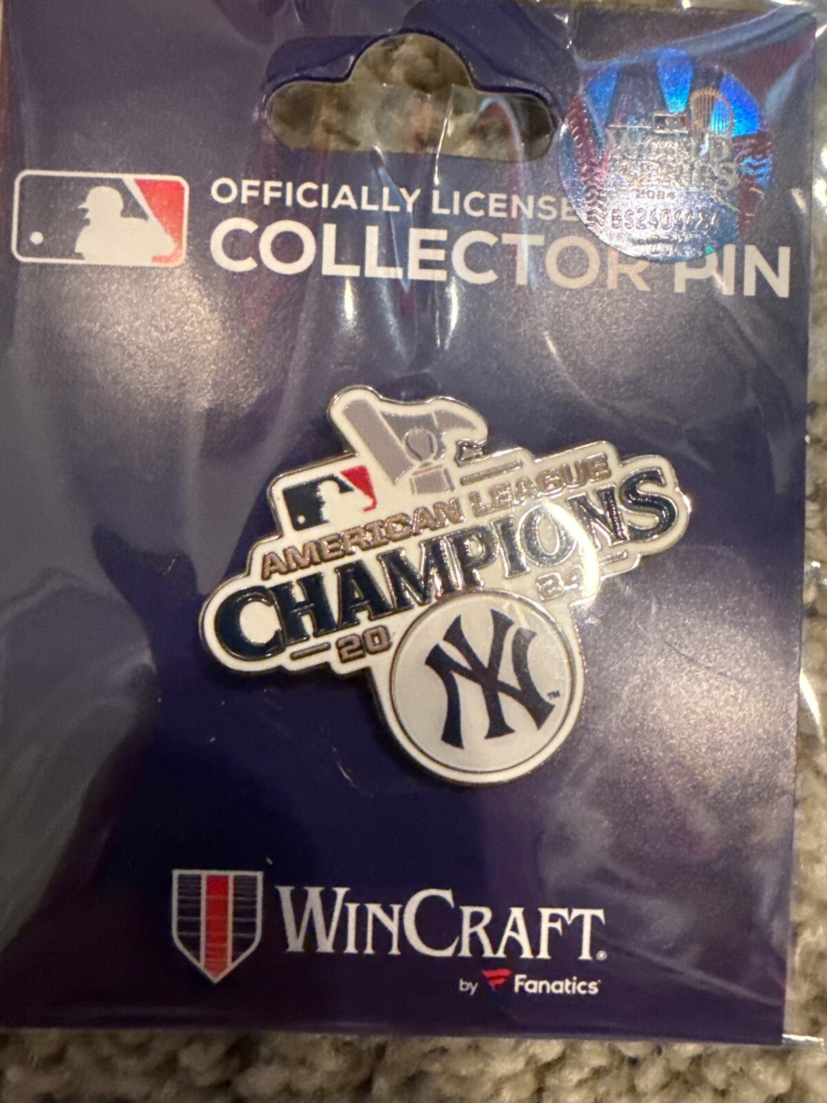 New York Yankees 2024 World Series Pin AL Champions