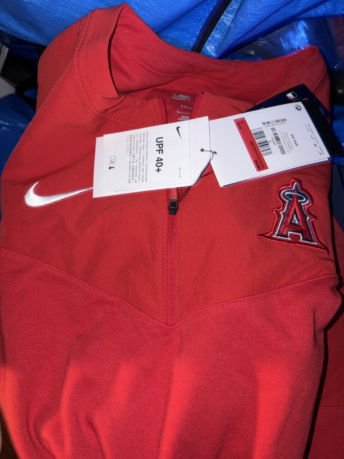 Los Angeles Angels Nike Authentic Collection Game Time Half Zip Large