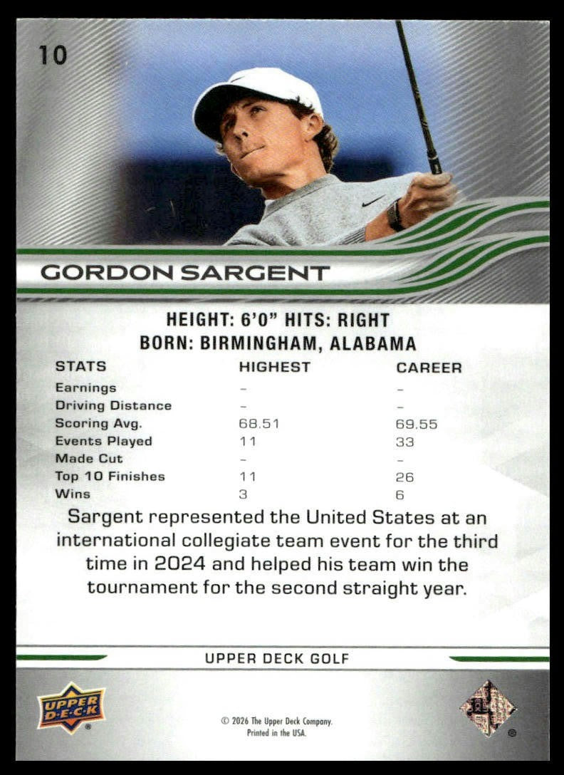 2026 Upper Deck #10 Gordon Sargent