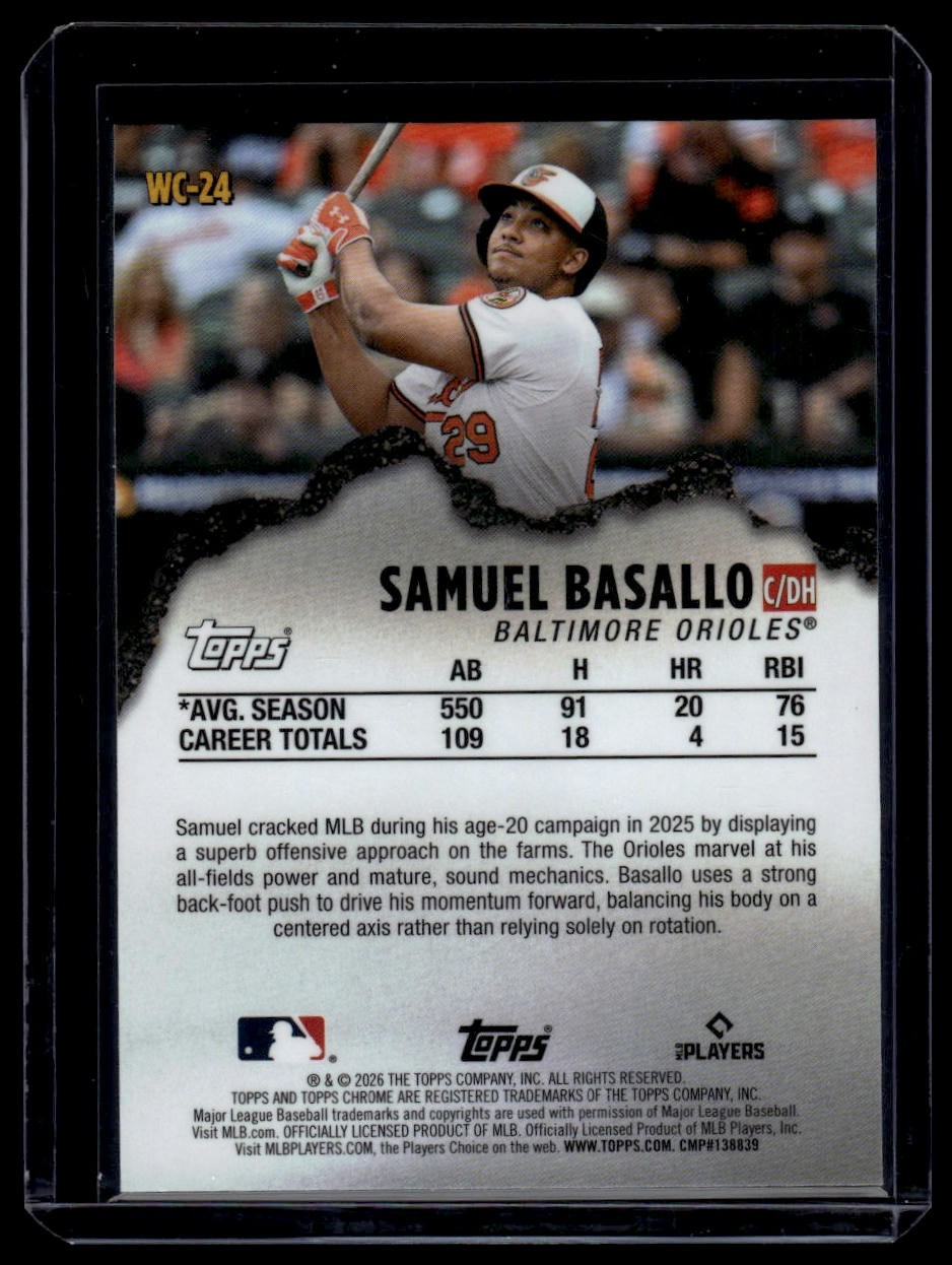2026 Topps Chrome #WC-24 Samuel Basallo Wrecking Crew Geometric