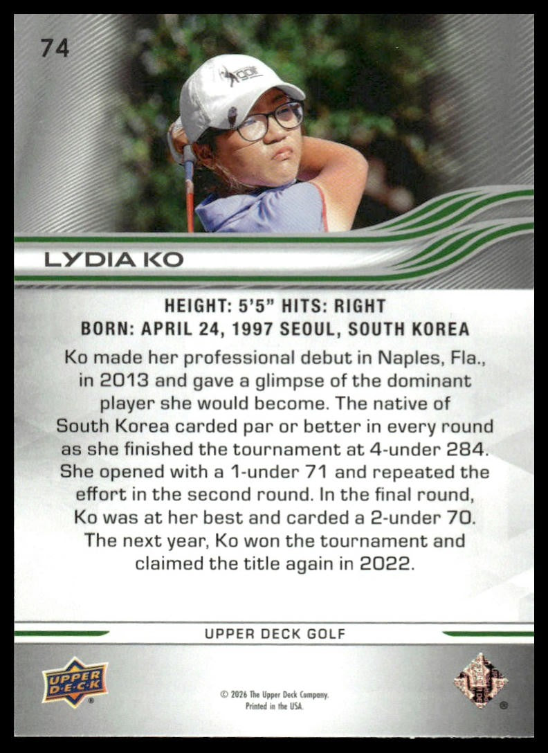 2026 Upper Deck #74 Lydia Ko