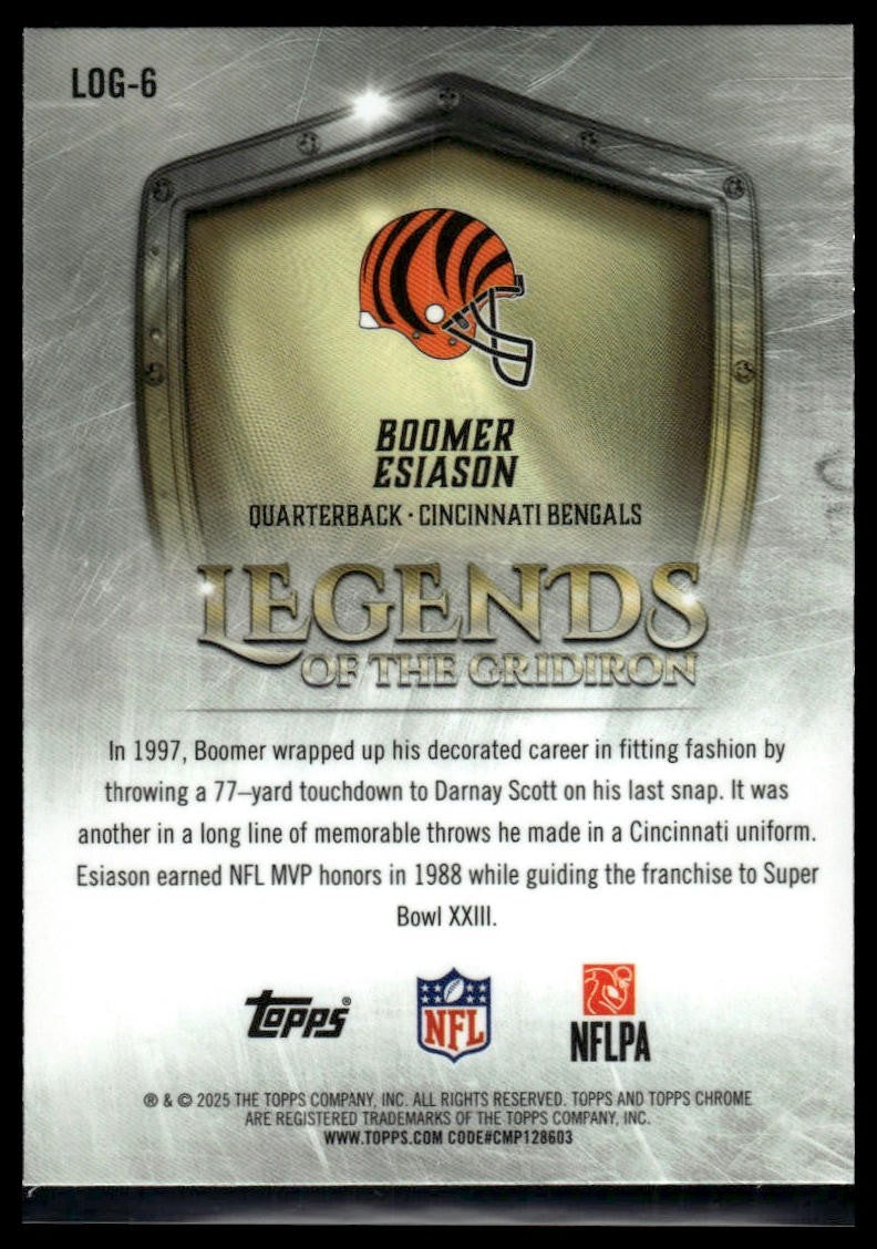 2025 Topps Chrome #LOG-6 Boomer Esiason Legends of the Gridiron