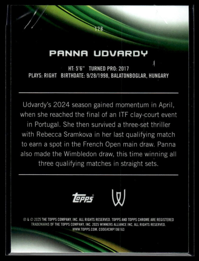 2025 Topps Chrome Sapphire Edition #178 Panna Udvardy