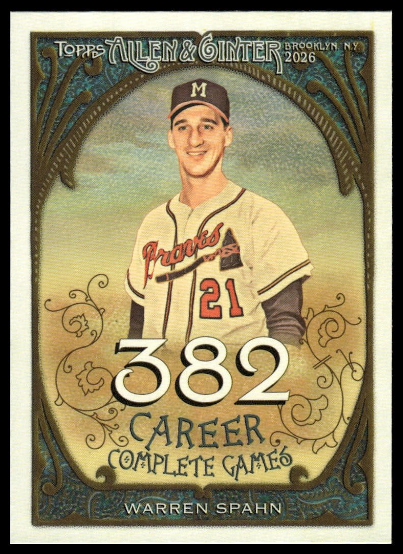2026 Topps Allen & Ginter #CR-14 Warren Spahn Career 250