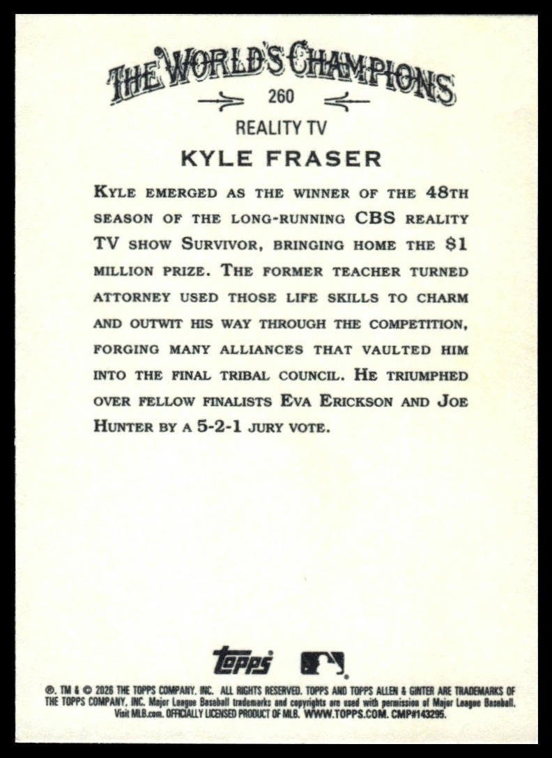 2026 Topps Allen & Ginter #260 Kyle Fraser
