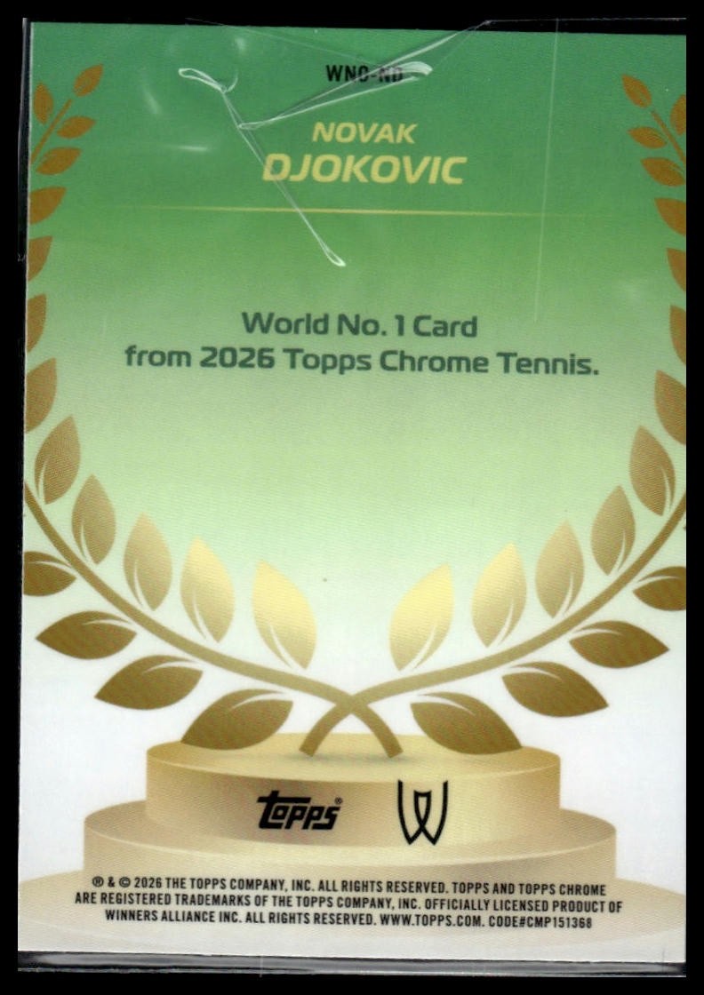 2026 Topps Chrome #WNO-ND Novak Djokovic World Number 1