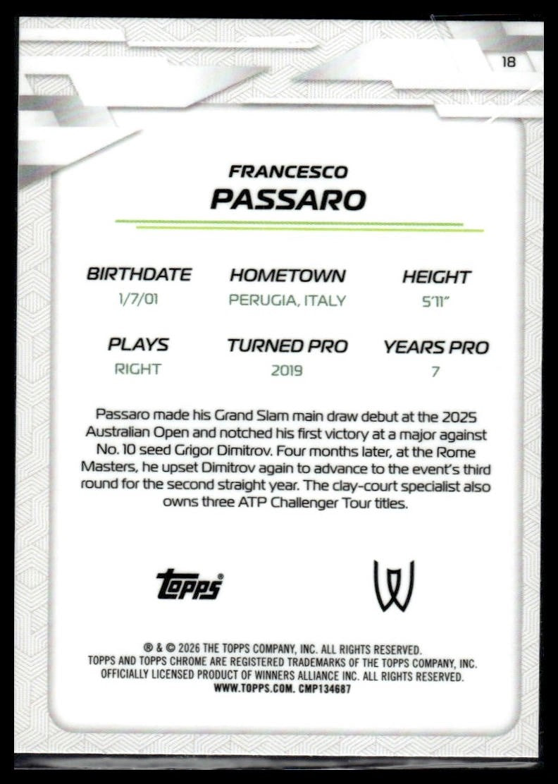 2026 Topps Chrome #18 Francesco Passaro