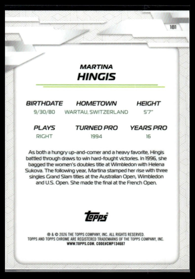 2026 Topps Chrome #181 Martina Hingis