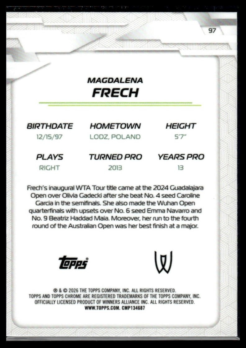 2026 Topps Chrome #97 Magdalena Frech