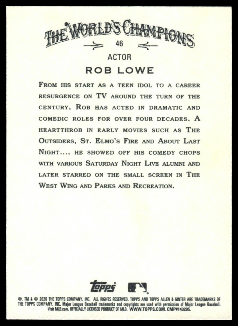 2026 Topps Allen & Ginter #46 Rob Lowe