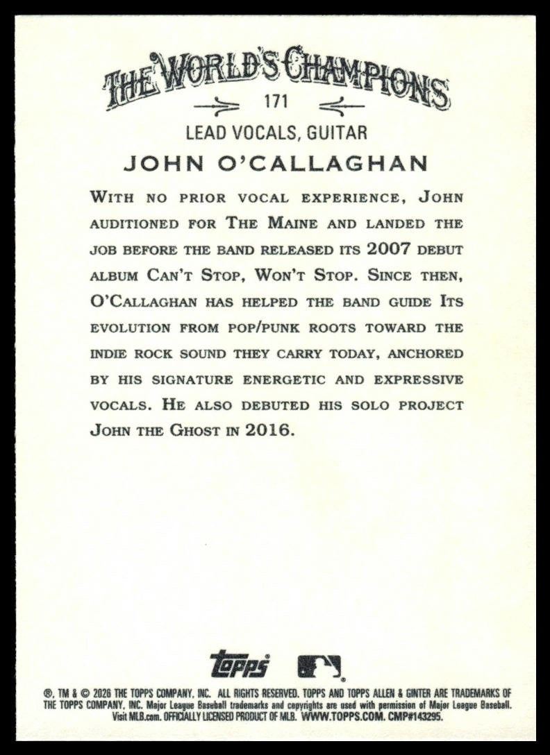 2026 Topps Allen & Ginter #171 John O'Callaghan