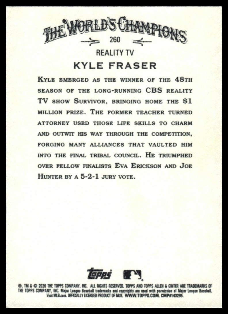 2026 Topps Allen & Ginter #260 Kyle Fraser