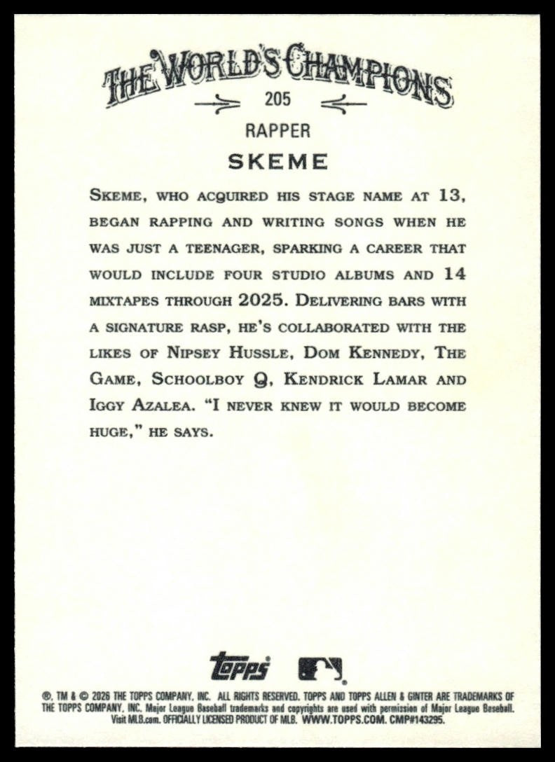 2026 Topps Allen & Ginter #205 Skeme