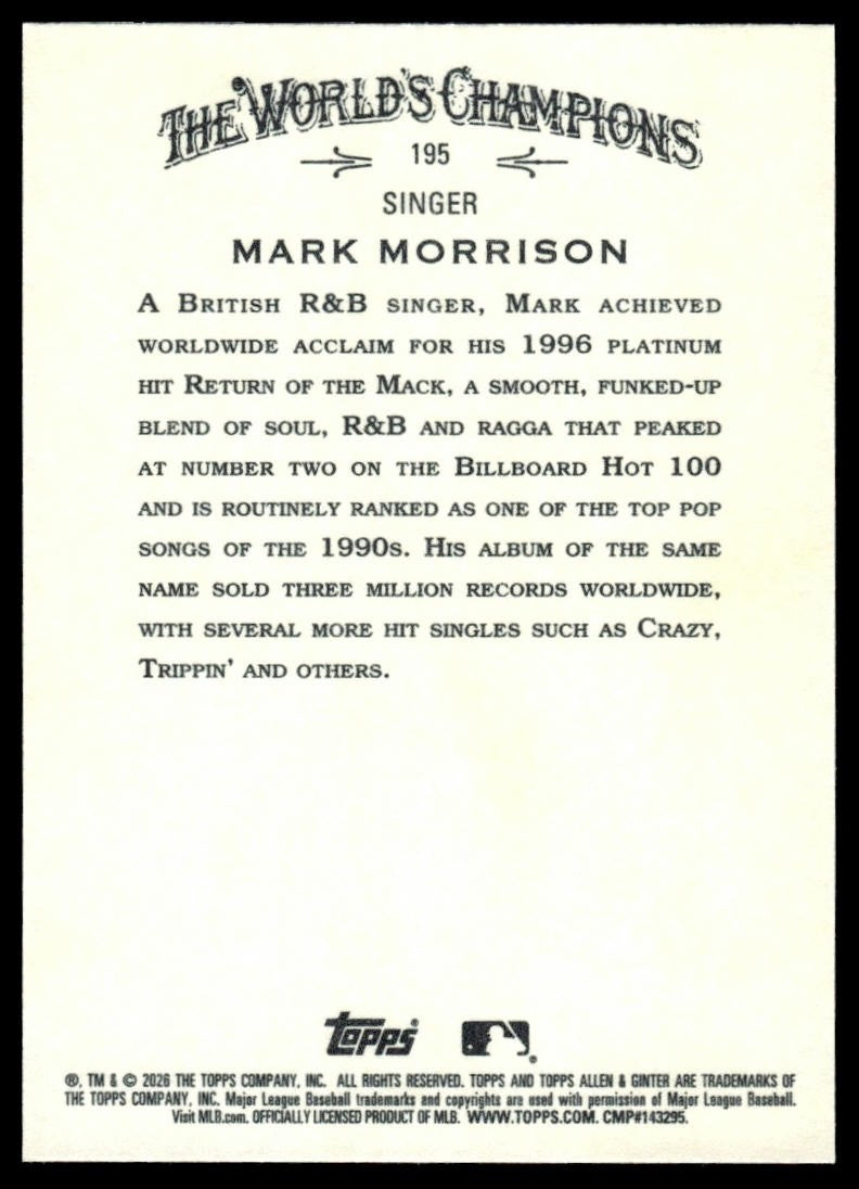 2026 Topps Allen & Ginter #195 Mark Morrison