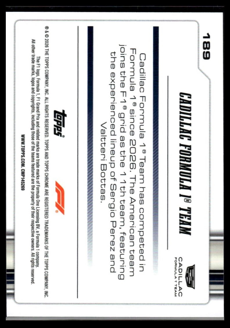 2026 Topps Chrome Formula 1 #189 Cadillac Formula 1 Team LOGO