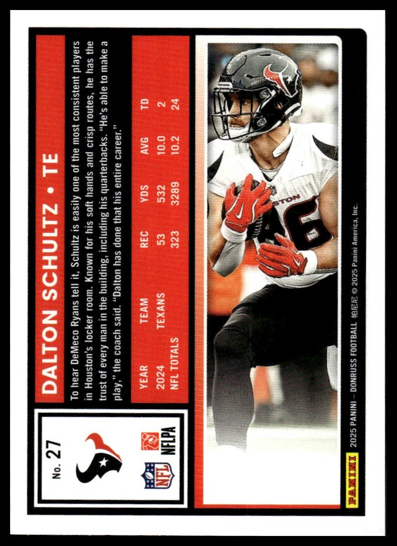 2025 Donruss #27 Dalton Schultz Press Proofs Purple