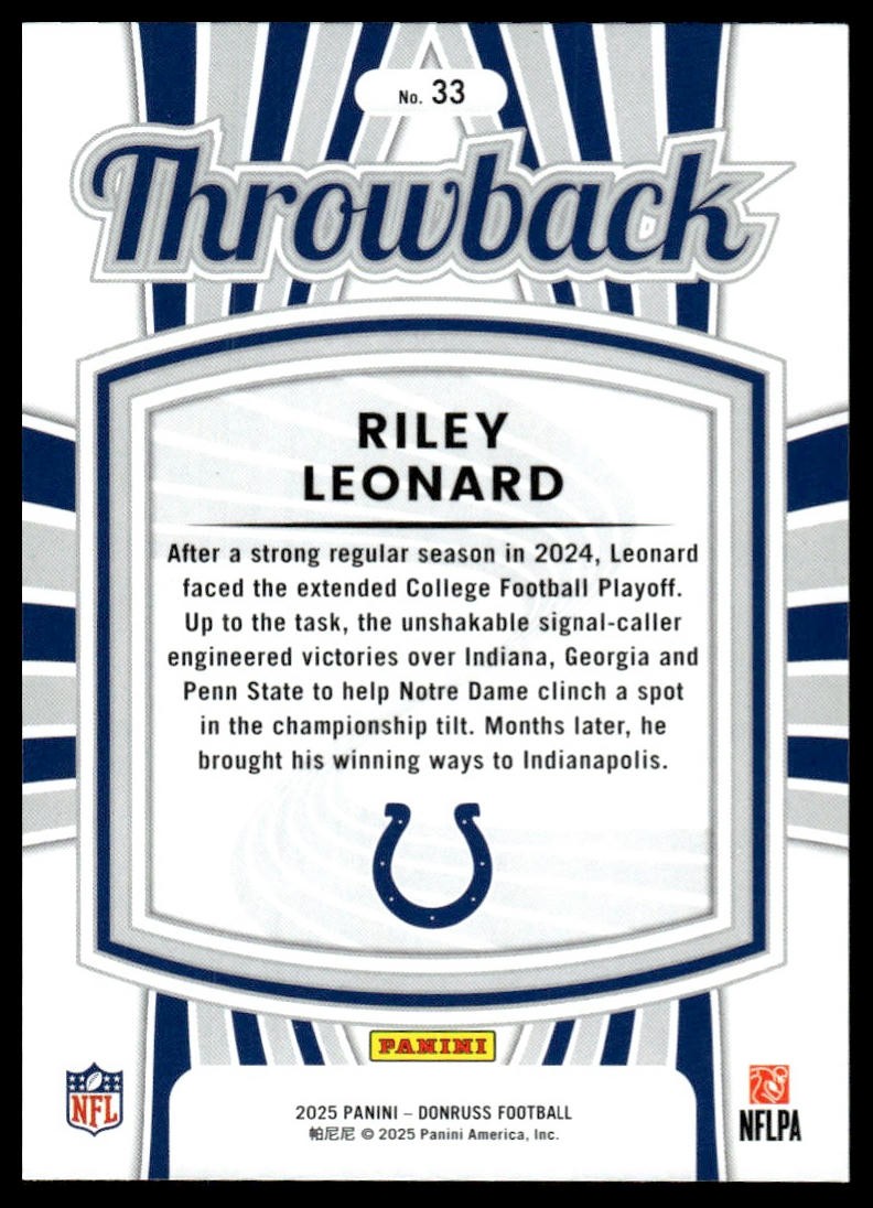 2025 Donruss #28 Riley Leonard The Rookies