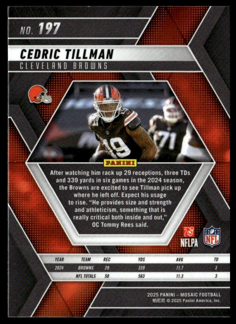 2025 Panini Mosaic #197 Cedric Tillman Mosaic