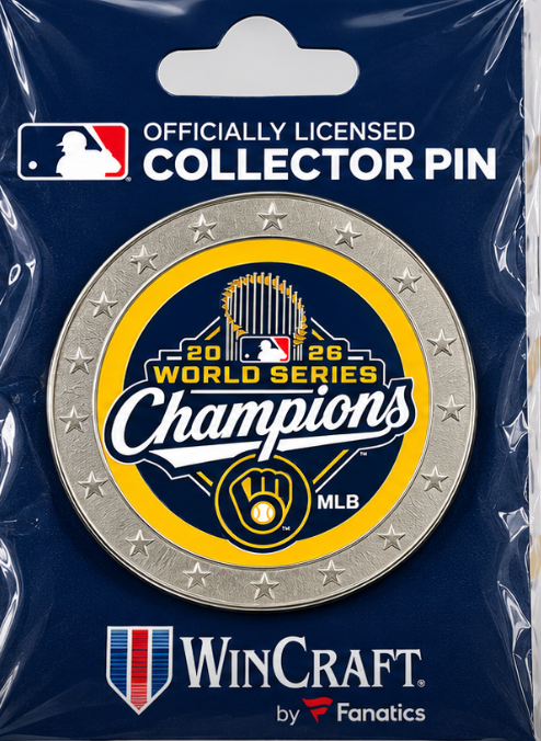 2026 World Series Champions Milwaukee Brewers Championship Pin with Hard Insert
