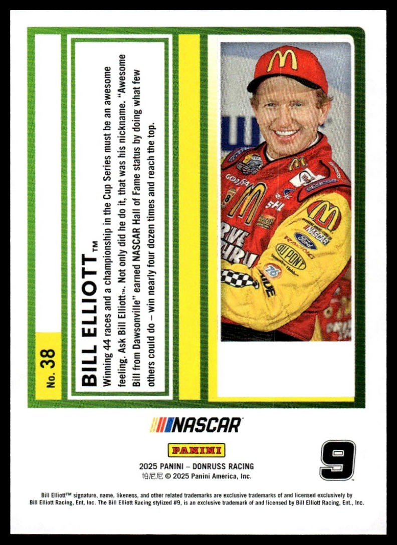 2025 Donruss #38 Bill Elliott Optic