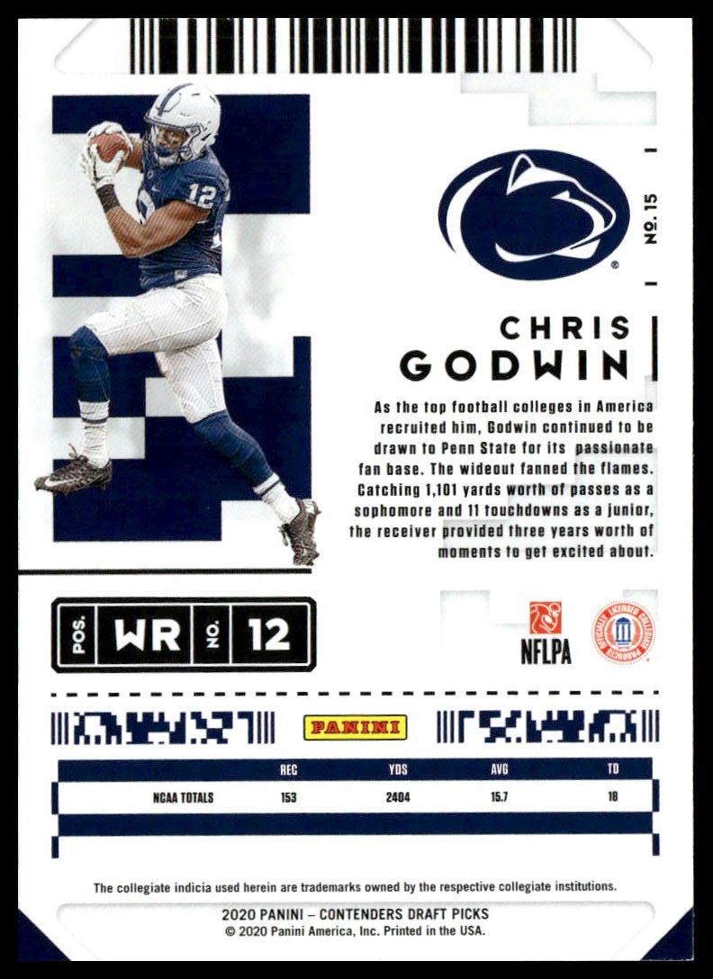 2020 Panini Contenders Draft Picks #15 Chris Godwin