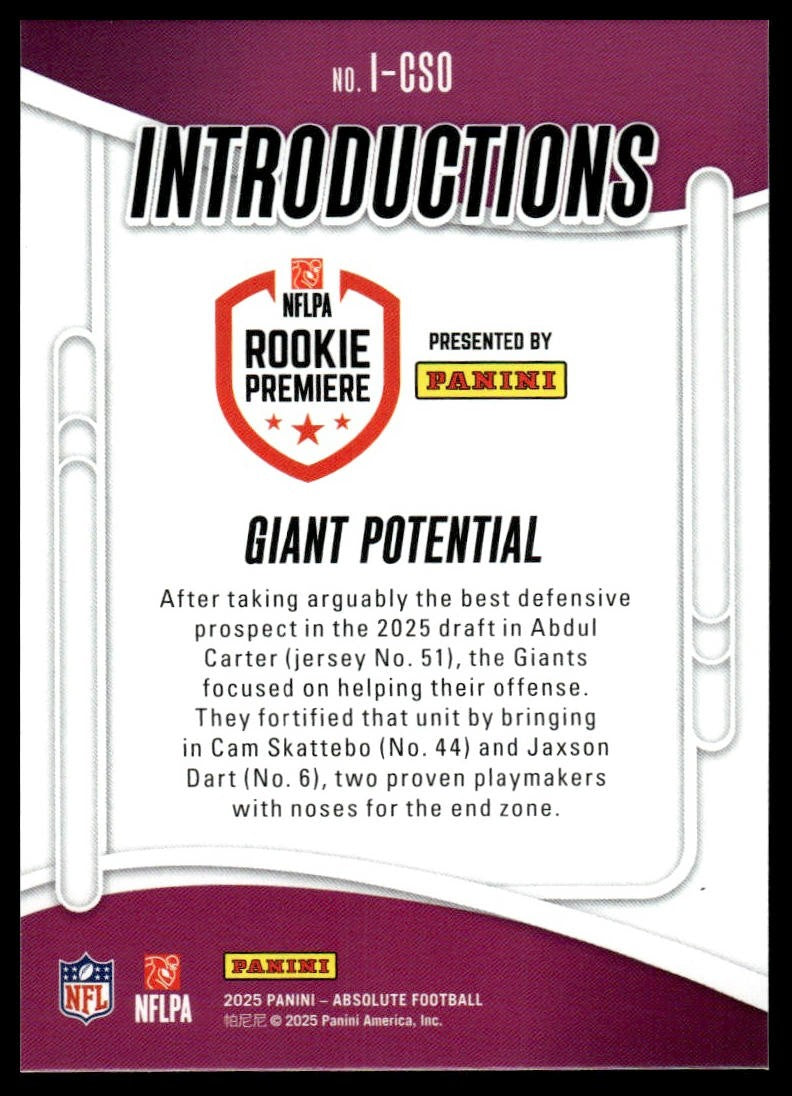 2025 Panini Absolute #I-CSO Giant Potential Introductions