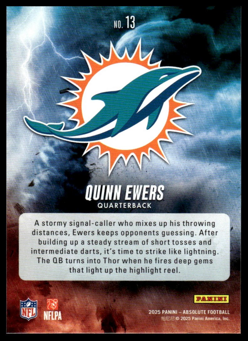 2025 Panini Absolute #13 Quinn Ewers By Storm