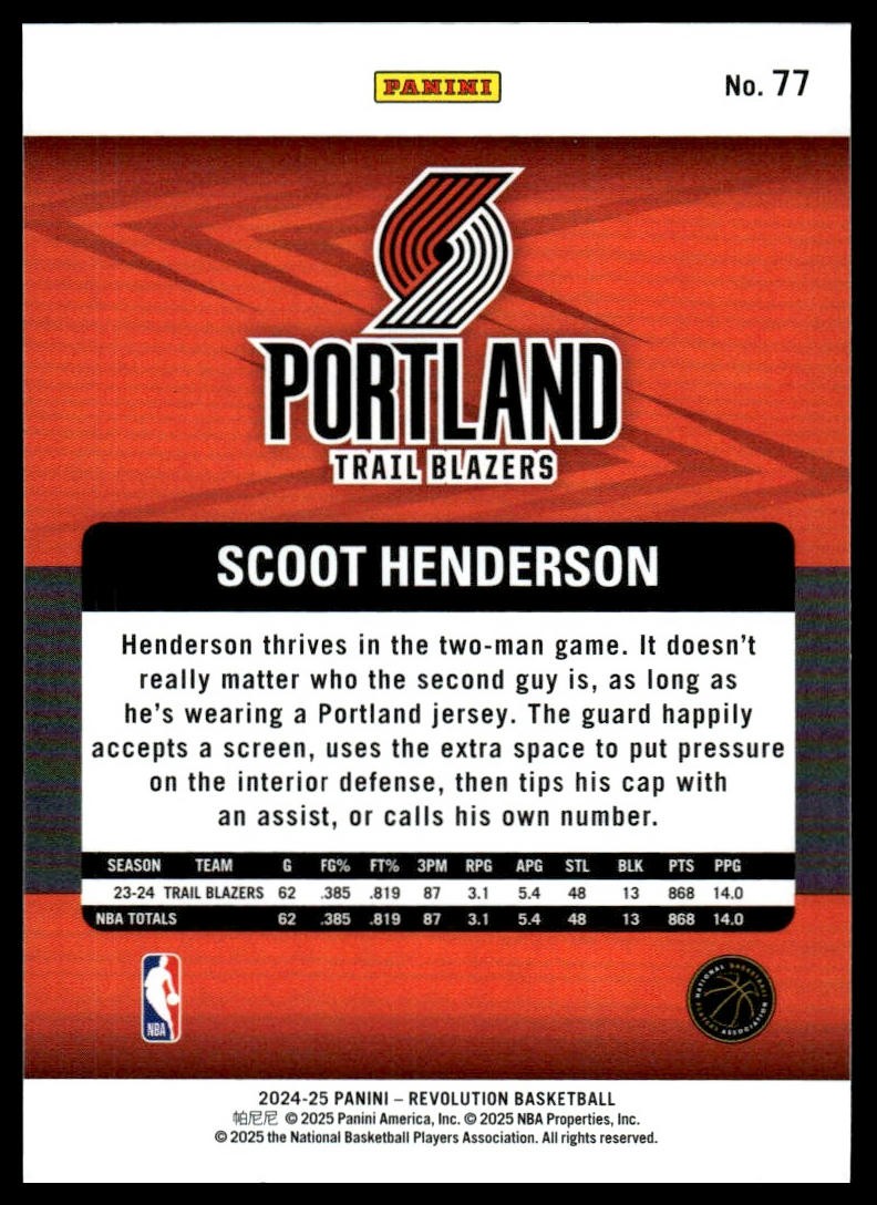 2024-25 Panini Revolution #77 Scoot Henderson