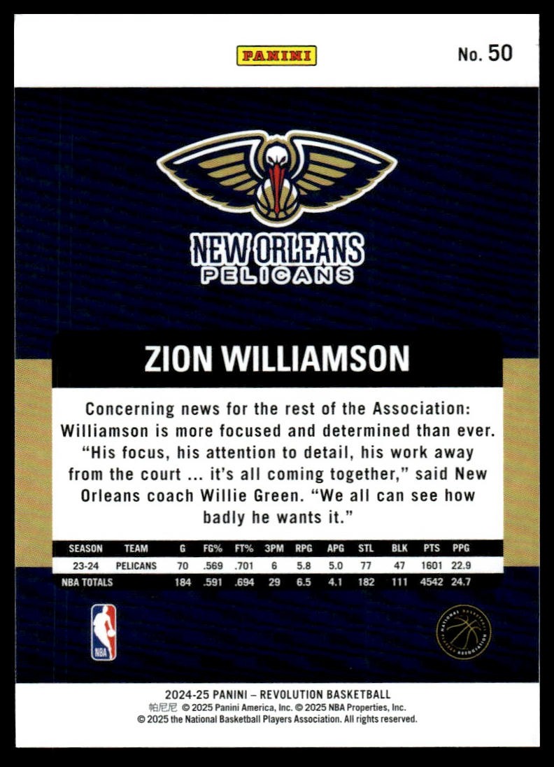 2024-25 Panini Revolution #50 Zion Williamson