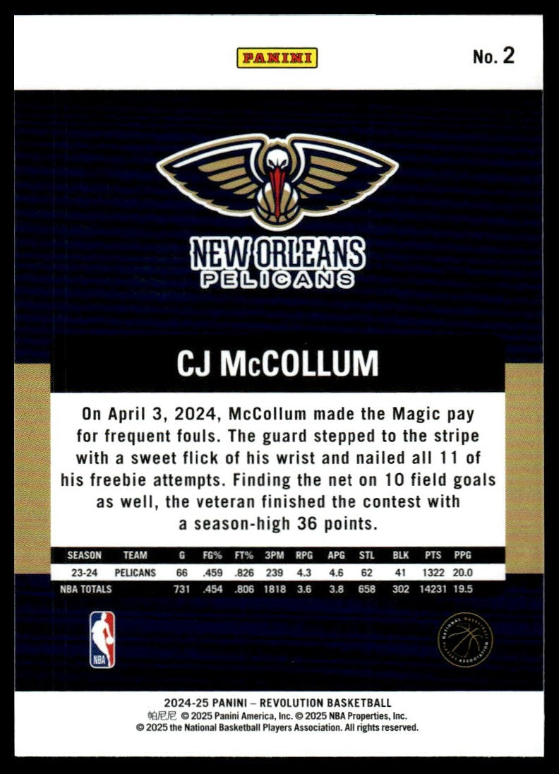 2024-25 Panini Revolution #2 CJ McCollum